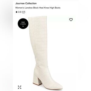 Journee Collection White Over the Knee Boots